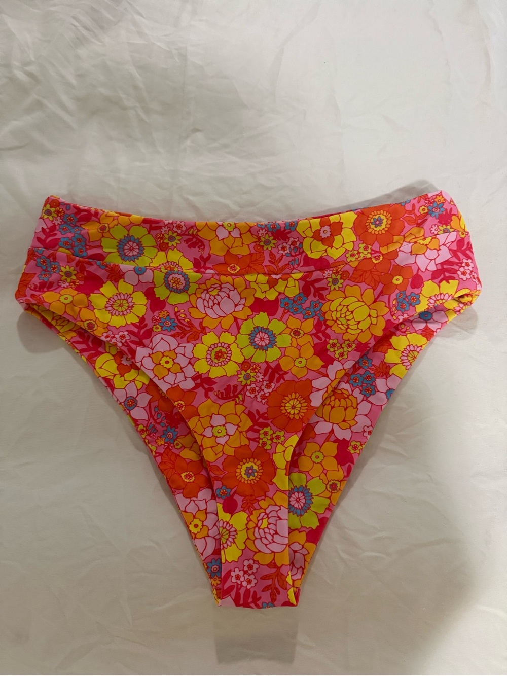Kulani kinis Bright Floral Bikini Bottoms - Pink & Yellow
